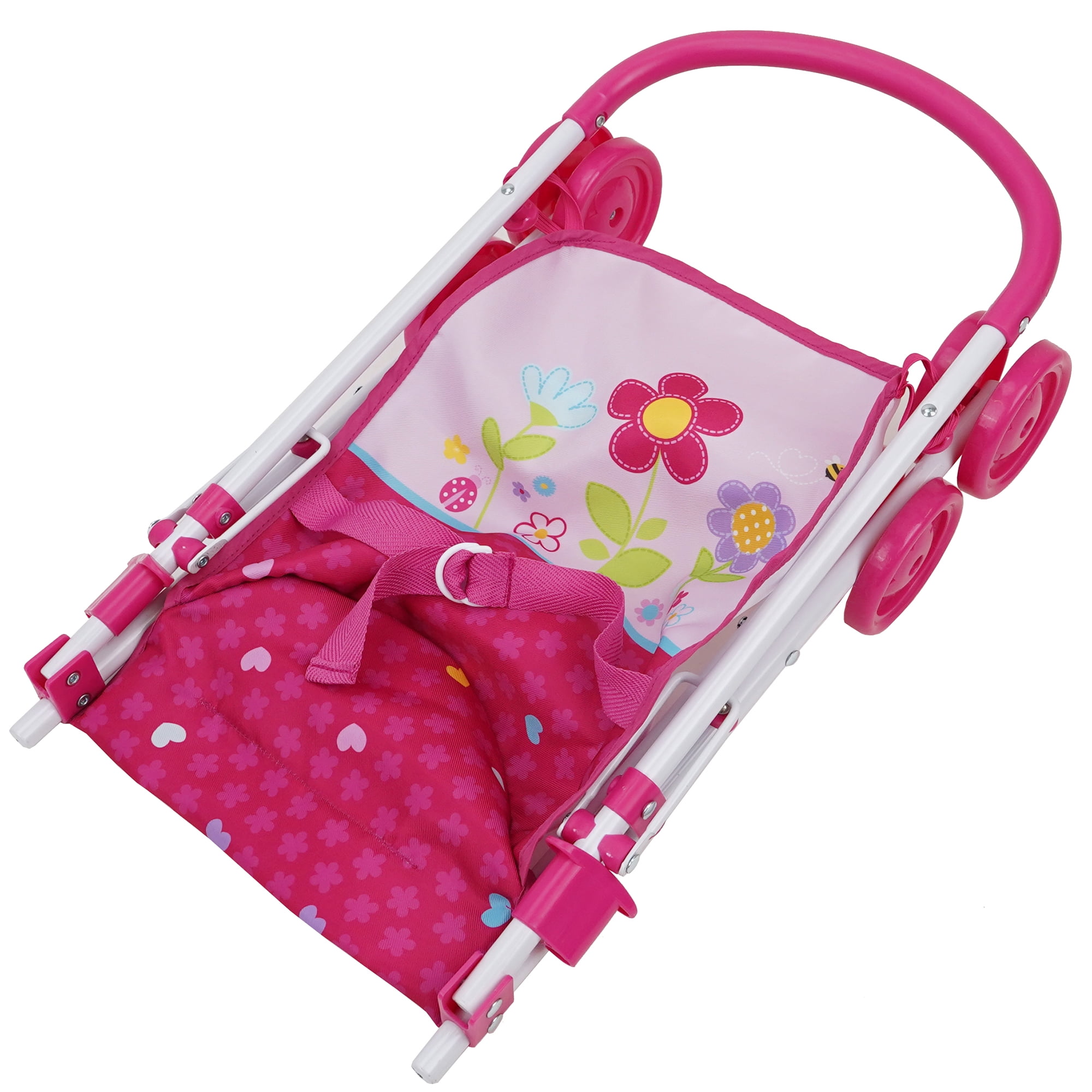 509 Crew Garden 3 Piece Stroll n' Care Doll Play Set- W/ Half Folding Stroller, Play Yard & Highchair, Ages 3+