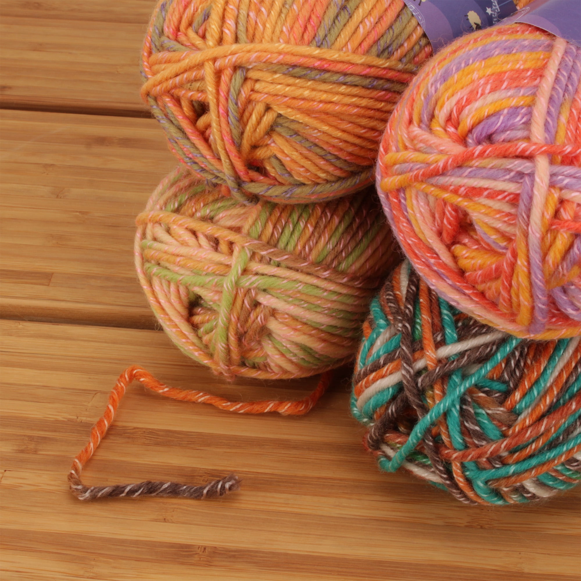 JubileeYarn Chunky Melody Yarn - 100g/Skein Bulky Wool Blend - Shades of Orange - 4 Skeins