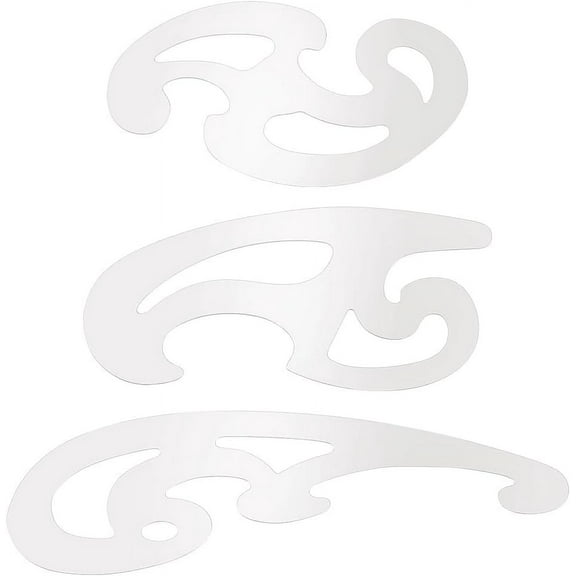 3 Pcs Stainless Steel French Curve Ruler Metal Pattern Ruler Drafting Stencils Drawing Templates Tool for Garment Leather Design Decorative Embossing Professional Drawing Tool