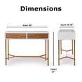 thumbnail image 4 of Adore Decor Jupiter Modern 2-Drawer Wood Desk Console Table in White, 4 of 15