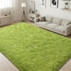 thumbnail image 1 of Alfombra ISEAU Soft Shaggy de 3 x 5 pies, lavable a máquina, verde, 1 of 9
