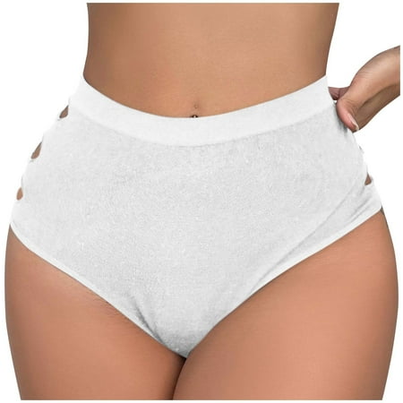 Bigersell Underwear Sets for Women Clearance Matching Underwear High Cut Panty Style P-1428 Cotton Boyshort Panties Cotton Thongs Briefs Mid Waist Women s Briefs White XL