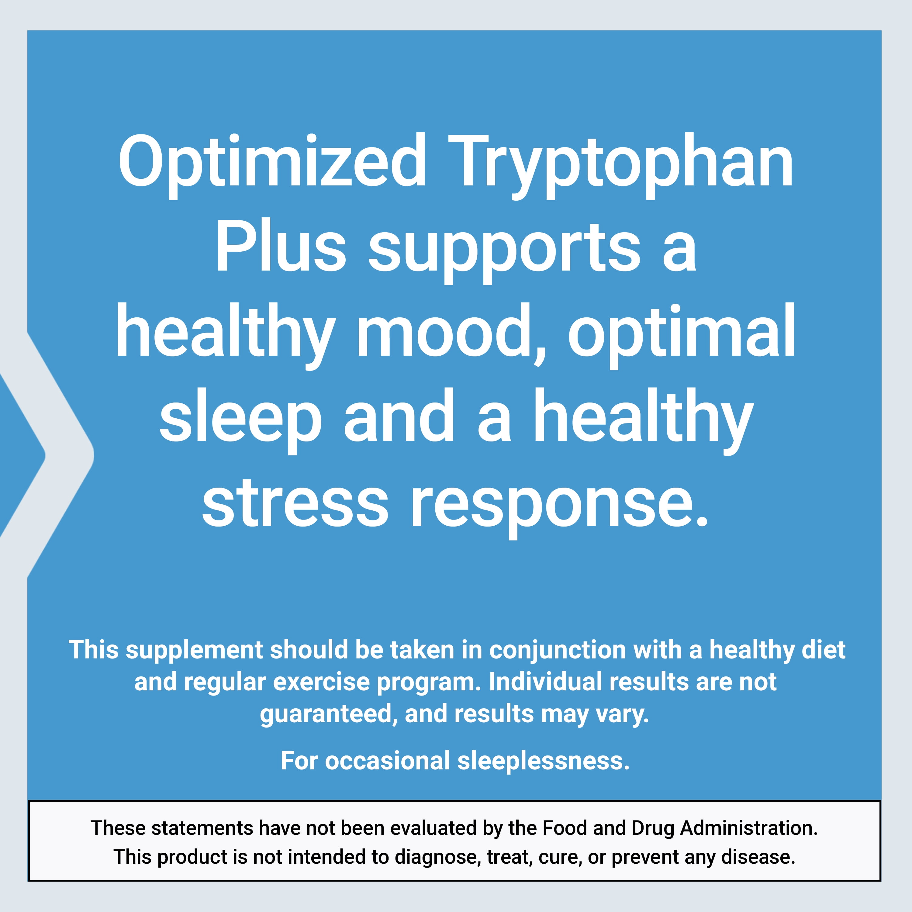 Life Extension Optimized Tryptophan Plus, niacin, L-lysine, L-tryptophan, support for healthy sleep, mood, stress response & satiety, gluten-free, non-GMO, vegetarian, 90 capsules