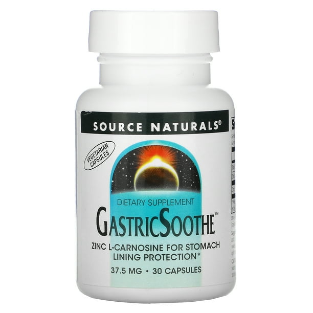 Source Naturals GastricSoothe Zinc LCarnosine 37.5 mg. 30 Capsules