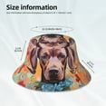 thumbnail image 3 of Honeii Painted Flower Puppy for Unisex Bucket Hat Waterproof Rain Hat Reversible Shiny Rave Bucket Hat for Concert Festival Boonie Cap, 3 of 6