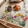 thumbnail image 3 of Romantic Retro Placemats Set of 8, Flower Leaf Non-Slip Place Mats Washable Table Mats for Kitchen Dining Table Decorations Indoor/Outdoor, 3 of 9