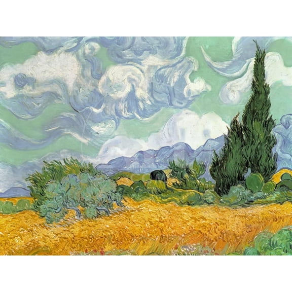 Wheatfield with Cypresses, 1889, Scenic Seasons Unframed Giclee Print Wall Art by Vincent van Gogh Sold by ArtCom