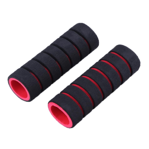 1 par de fundas para manillar de bicicleta, manillar de bicicleta, manillar de esponja, funda roja
