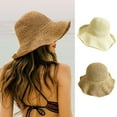 thumbnail image 2 of HEVIRGO Women Sun Hat Solid Color Breathable Lightweight Sunscreen Beach Hat for Travel Beige Straw, 2 of 7