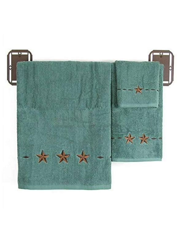 HiEnd Accents Embroidered Star 3 Piece Bath Towel Set