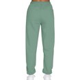 thumbnail image 3 of Njagoc3 Womens Plus Size Solid Color Straight Leg Cuffed Ankle Joggers - Casual Fashion Long Pants, 3 of 5