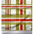 thumbnail image 1 of Soimoi Red Silk Fabric Gingham Check Printed Craft Fabric by the Yard 42 Inch Wide, 1 of 5