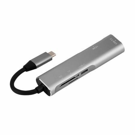 5-in-1 Multifunctional Type-C to 4K HD Hub PD /USB3.0 Data Transfe TF