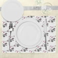 thumbnail image 3 of Ambesonne Paisley Place Mats Set of 4, Abstract Cultural Swirling, Standard Size, Black Grey and Pink, 3 of 6