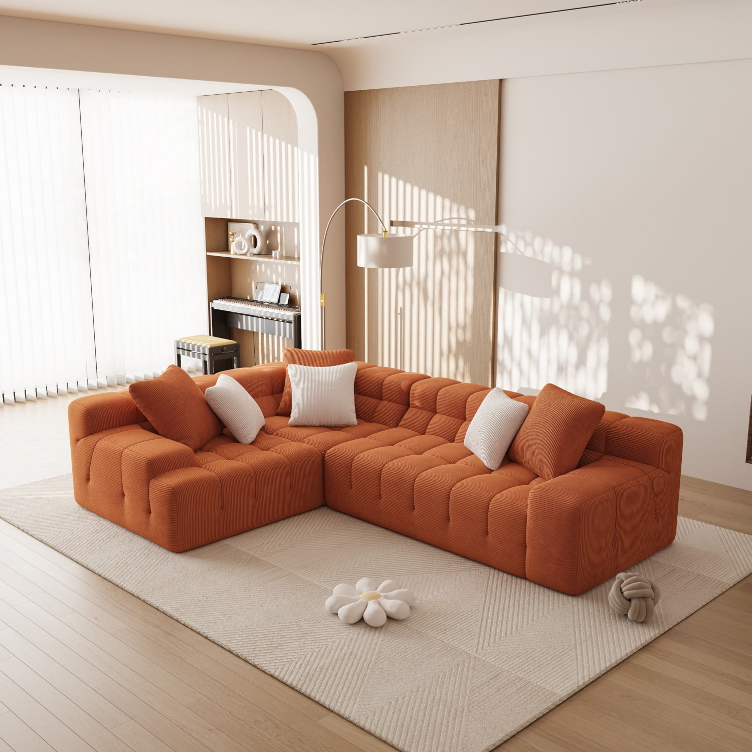 Gewnee Luxury Oversize L-Shape Sectional Couch with Chaise,Modern Modular Sofa with Deep Seat For Living Room