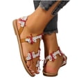 thumbnail image 6 of BRGZLK Top Sandals for Women Summer Vintage Casual Fish Mouth Open Toe,Women's Summer Size Wedge Fish Mouth Roman Sandals, 6 of 9
