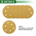 thumbnail image 5 of 70 Pcs Round Sandpaper 6 400 Grit Hook and Loop Sanding Sheets Universal for Automotive Refinishing 125x125mm Aluminum Oxide Yellow, 5 of 7