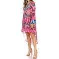 thumbnail image 3 of Sakkas Rema Women's Boho Shift Tunic High Low V-neck Long Sleeve Dress with Print - 444 - One Size Regular, 3 of 5