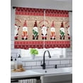 thumbnail image 5 of Christmas Sheer Curtains 45 Inch Long 2 Panels, Red Santa Claus Xmas Gnome Snowflakes Wood Grain Light Filtering Rod Pocket Semi Sheer Curtains, Sheer Voile Drapes for Living Room Bedroom, 52"x45", 5 of 5