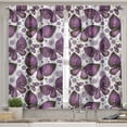 thumbnail image 2 of Ambesonne Natural Valance & Curtain, Butterflies with Paisley, 55"x24", Purple White Lilac, 2 of 6