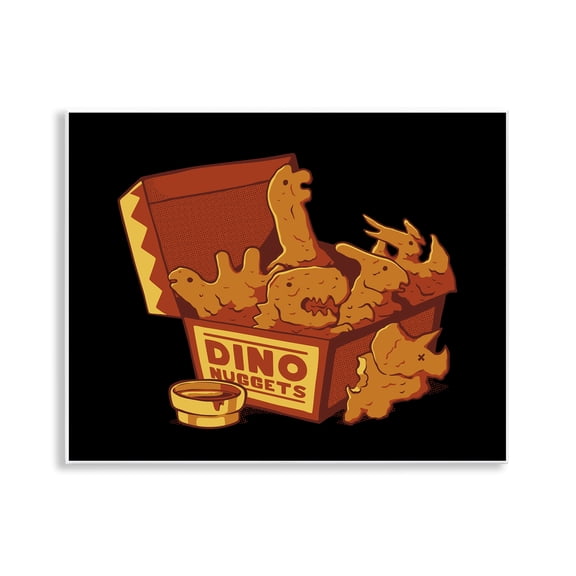 Stupell Industries Contemporary Dino Nuggets with Sauce Wall Plaque Art, 14 x 11, by Tobe Fonseca