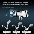 thumbnail image 3 of BRIGHT SHOWERS All Metal Shower Head Holder for Handheld Shower Head, Adjustable Shower Arm Mount with Universal Wall Hook Bracket, Chrome, 3 of 4