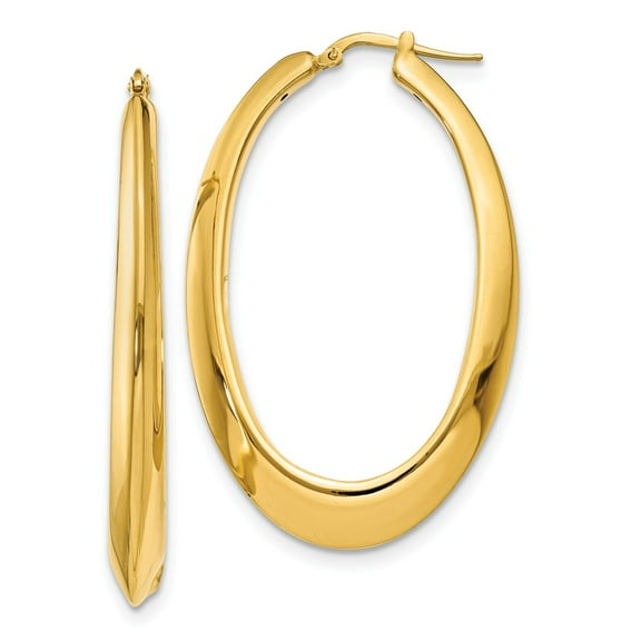 14K Yellow Gold Earring Hoop Women'S 54 mm 35 Polished Earrings