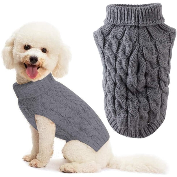 Suéteres para perros, jersey para perros, suéter mediano para perros, suéter de invierno para perros, abrigos para mascotas, ropa de moda para clima frío, prendas de punto de cuello alto, prendas de a