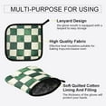 thumbnail image 3 of Yayeee Oven Mitts and Pot Holder Set of 4 Heat Resistant Kitchen Gloves Baking Hot Pad, Green and White Plaid Pattern, 3 of 5