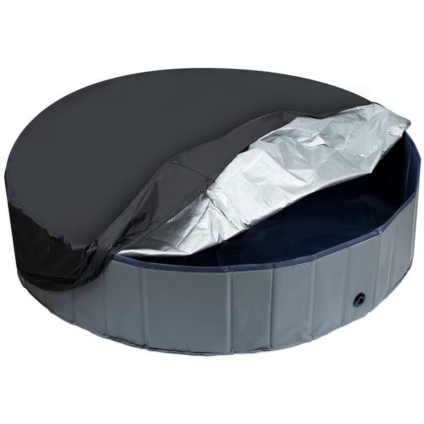 Cubierta para piscina Niubya redonda, plegable, impermeable, 203 x 30 cm