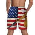 thumbnail image 4 of Uemuo American Flag And Baseball Pattern Mens Swim Trunks Quick Dry Board Shorts with Mesh Lining, Stretch Beach Shorts Quick Dry No-Chafing Board Shorts-Large, 4 of 9