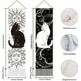 thumbnail image 3 of Pack of 2 Black and White Cat Tapestries Sun and Moon Tapestry Vintage Black White Tassel Tapestry Wall Hanging, 3 of 9