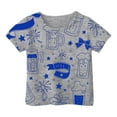 thumbnail image 1 of T-Shirts d'Été pour Filles, Manches Courtes Imprimées Graphiques Décontractées, Col Rond à Volants, Taille 1-2T, 1 of 4