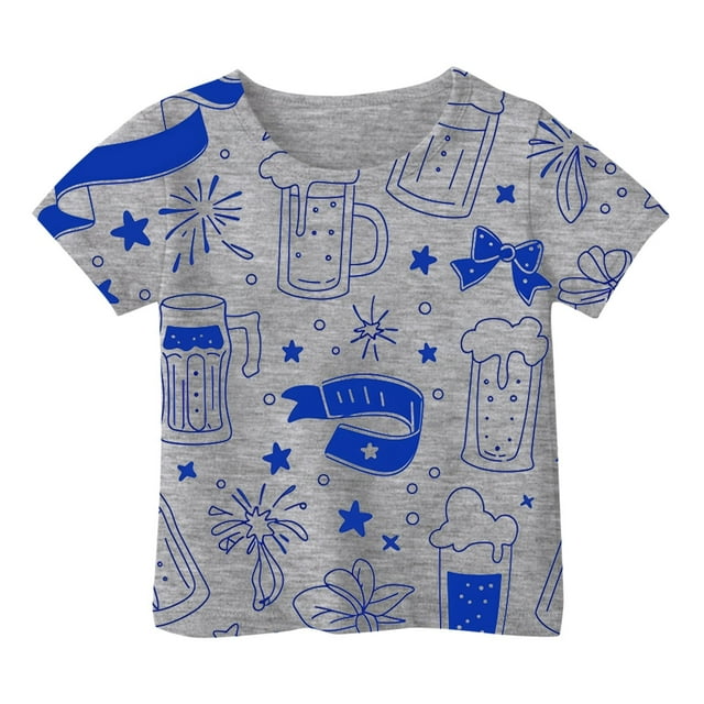 Toddler Child Girls Summer T Shirts Casual Graphic Printed Short Sleeve Basic Tees Ruffle Crewneck School And Home Tops size 2-3T