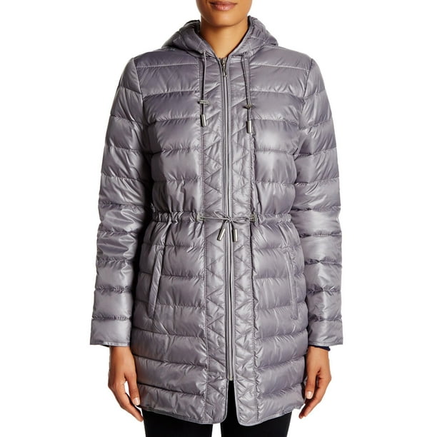 Cole NEW Gray Womens Size XL Packable Hooded Quilted Jacket
