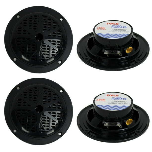 4) PYLE PLMR41B 4" 200W Dual Cone Waterproof Marine Boat Stereo
