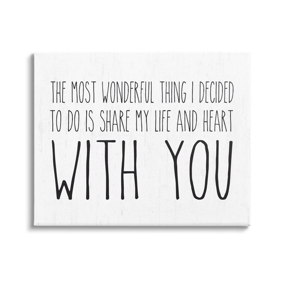 Stupell Industries Uplifting Romance Quote Loving Phrase Birch Pattern Graphic Art Gallery Wrapped Canvas Print Wall Art, Design by Lettered and Lined