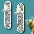 thumbnail image 6 of Set of 2 Crystal Crush Diamond Candle Sconces, Gorgeous Silver Mirrored Wall Sconce,Oval Candle Holder Glass Wall Decorations for Home Décor, Living Room, Dining Room., 6 of 14
