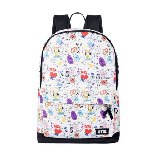 Letter Kpop BTS Bangtan Boys Waterproof Backpack Unisex Boys Girls Casual Printing Schoolbag Laptop Bag College Bag Hiking Travel Rucksack Gift for A.R.M.Y Black by USAMYNA