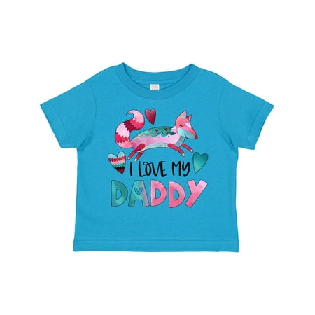 

Inktastic I Love My Daddy Pink and Blue Fox with Hearts Gift Toddler Boy or Toddler Girl T-Shirt
