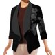 thumbnail image 1 of Chaquetas de Negocios Chaqueta de traje de trabajo de solapa informal con estampado elegante de manga larga para mujer, abrigo, prendas de vestir, ropa informal,temperamento blazer(Negro， 3XL), 1 of 4