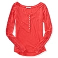 thumbnail image 1 of Camiseta henley Aeropostale de encaje para mujer color rosa XS, 1 of 2
