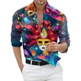 thumbnail image 4 of ChaoLingNeng Mens Party Shirt 3Xl,Mens Carnival Fashion Digital 3D Printed Long Sleeve Lapel Button Down Shirt Top,Carnival Fashion Lightweight Casual Tops, 4 of 4