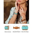 thumbnail image 3 of Wearlizer Boho Stone Bracelet Compatible with Galaxy Watch 6/5/4/Active 2 40mm 44mm/Watch 5 Pro 45mm/Watch 6 Classic/Watch 3 41mm Women, 20mm Handmade Chakra Energy Colorful Natural Stone Watch Strap, 3 of 6