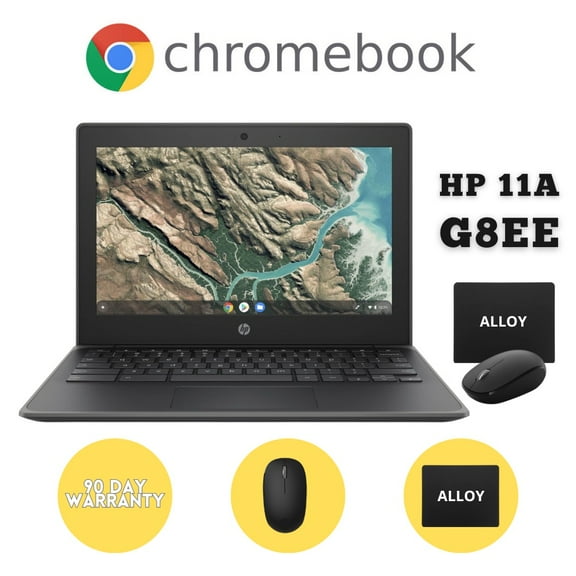 Restored HP 11.6-Inch Chromebook | 4GB RAM 32GB Storage | 2027 Latest Chrome OS |Bundled With: Alloy Wireless Mouse and Mousepad (Refurbished)