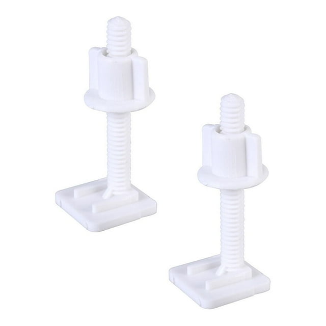 4Pcs Plastic Toilet Seat Hinge Bolt Screw with Nuts Set 27x27mm(Random Screw Style)