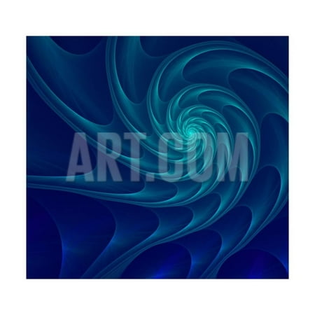 Gold Spiral Pattern Abstract Fractal Blue and Turquoise Nautilus Shell. Golden Spiral. an Amazing Fibonacci Pattern in Print Wall Art By Anna Bliokh ()