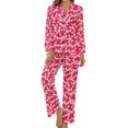 thumbnail image 1 of Ensembles de Pyjama pour Femmes Imprimé Homards Pyjamas Mode Rose et Bleu Vêtements de Nuit Printemps Manches Longues 2 Pcs Décontracté, 1 of 5