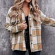thumbnail image 2 of Female Jacket, Easy To Match Soft Women's Plaid Jacket Color Blocking Fashionable Warm Keeping For Working For Home, 2 of 5