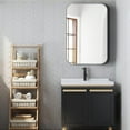 thumbnail image 2 of 24x36 Inch Silver Metal Framed Modern Contemporary Bathroom Mirror with Shatterproof Glass and Easy Install Reinforced Hooks, 2 of 8